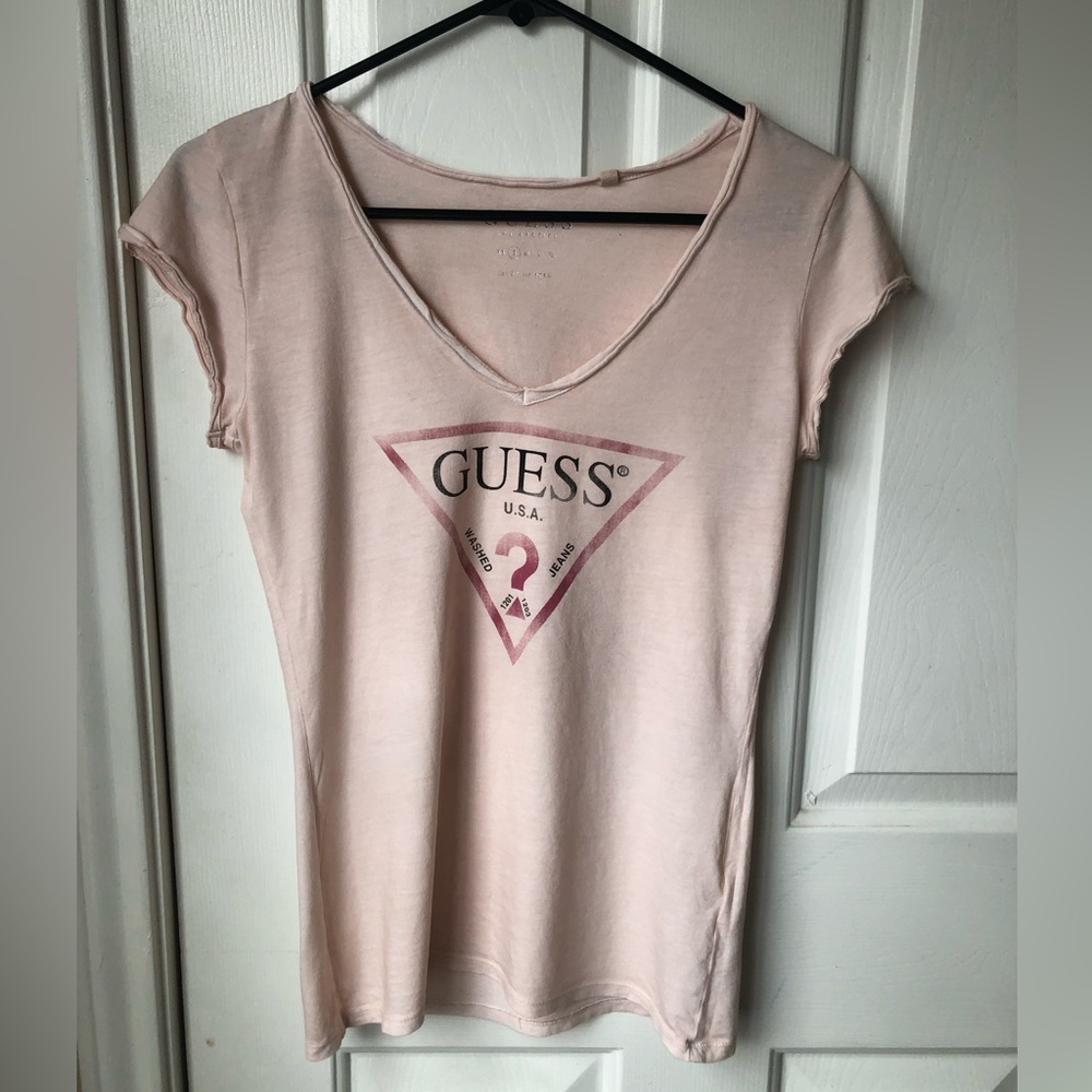 GUESS Light Pink Logo Tee